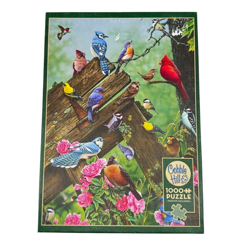 Cobble Hill Birds of the Forest 1000 Piece Random Cut Jigsaw Puzzle *COMPLETE*